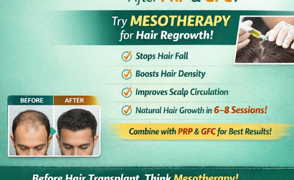 Best skin care doctor near me performing mesotherapy for hair loss