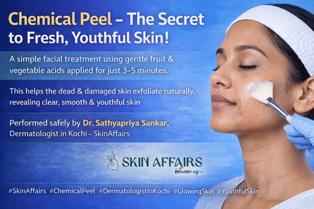 Chemical peel treatment by dermatologist in Kochi for youthful glowing skin